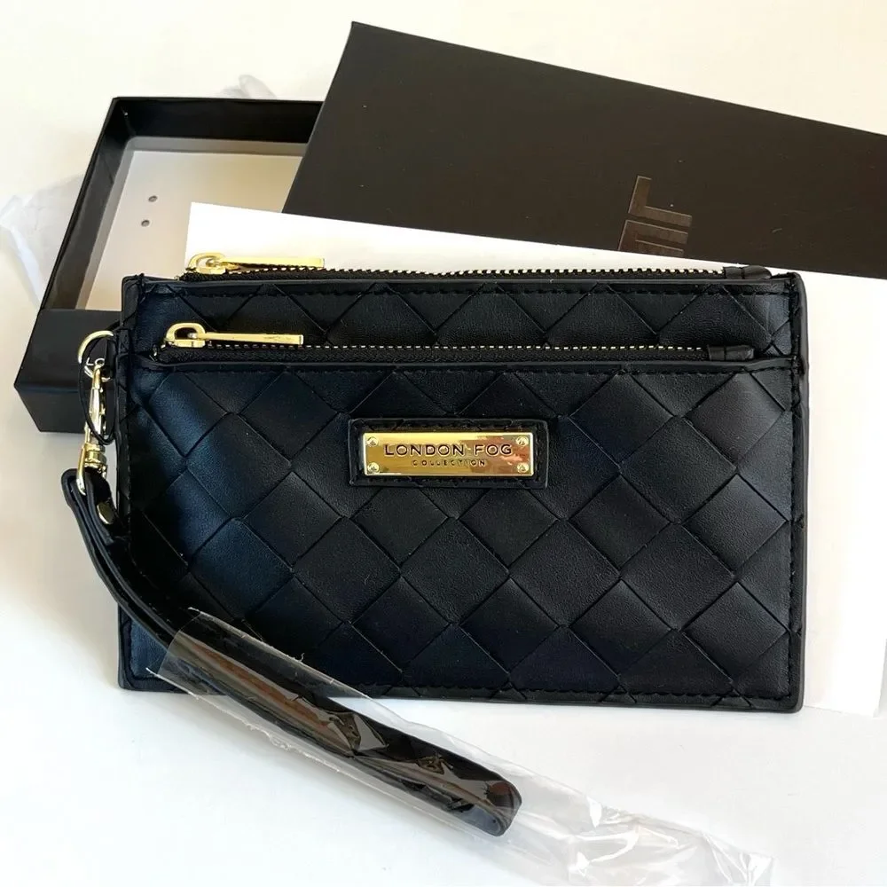 London Fog black wristlet